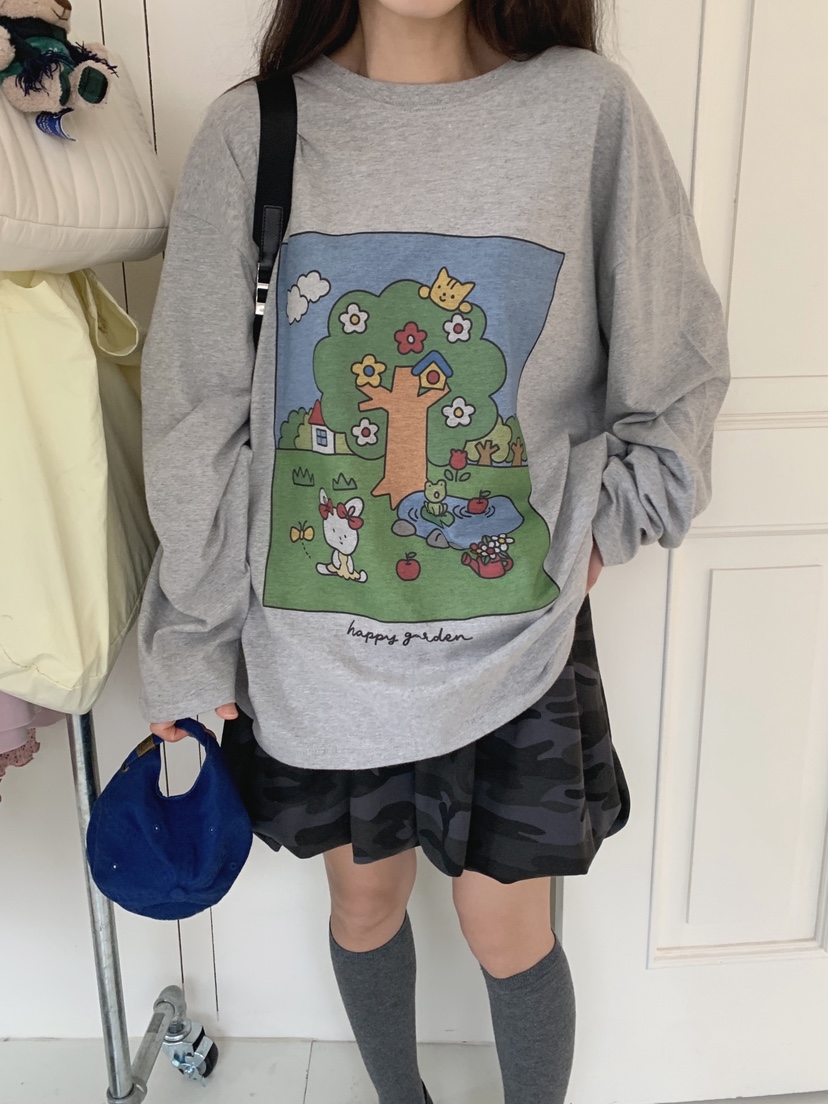 TOLL韓國代購㊣女士新款推薦休閑時尚熱賣人氣職業25秋冬長袖T恤TOLL長袖T恤
