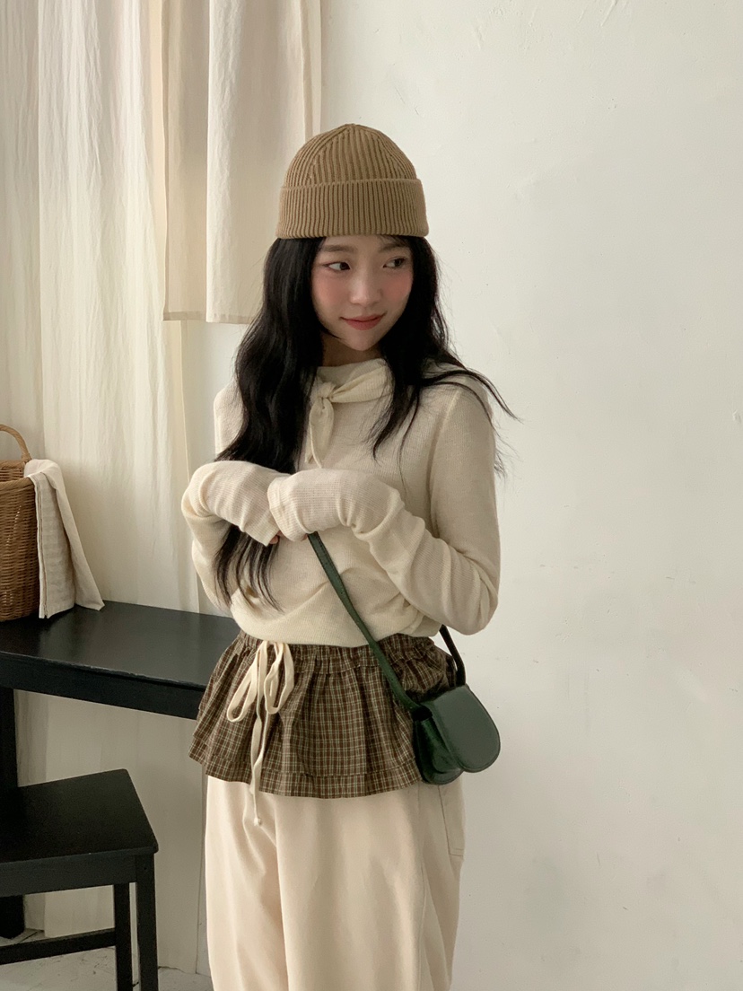 BEFORE SUNRISE東大門㊣代購女士新品真品25秋冬長袖T恤華夫格BEFORE SUNRISE長袖T恤