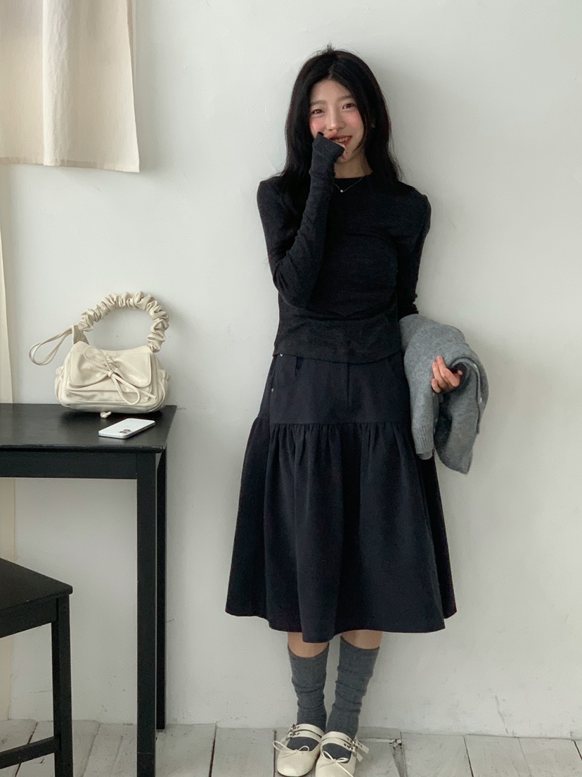 BEFORE SUNRISE東大門㊣代購女士新品真品25秋冬長袖T恤華夫格BEFORE SUNRISE長袖T恤