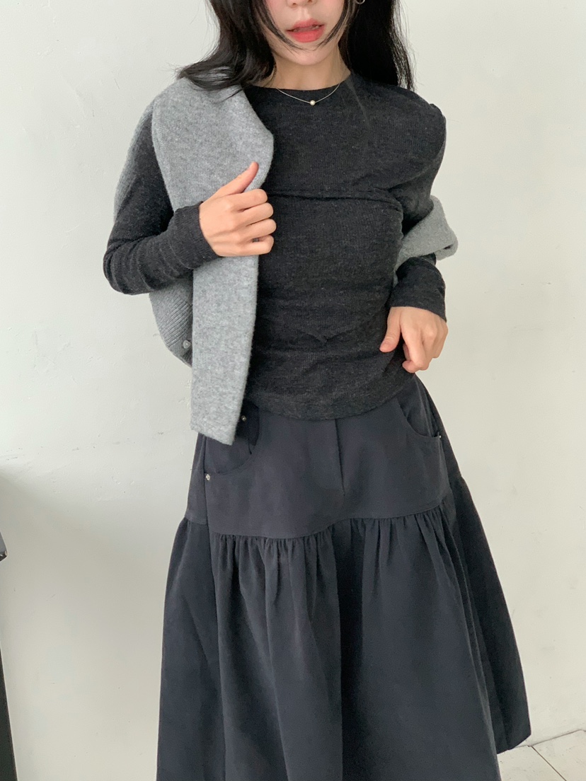BEFORE SUNRISE東大門㊣代購女士新品真品25秋冬長袖T恤華夫格BEFORE SUNRISE長袖T恤