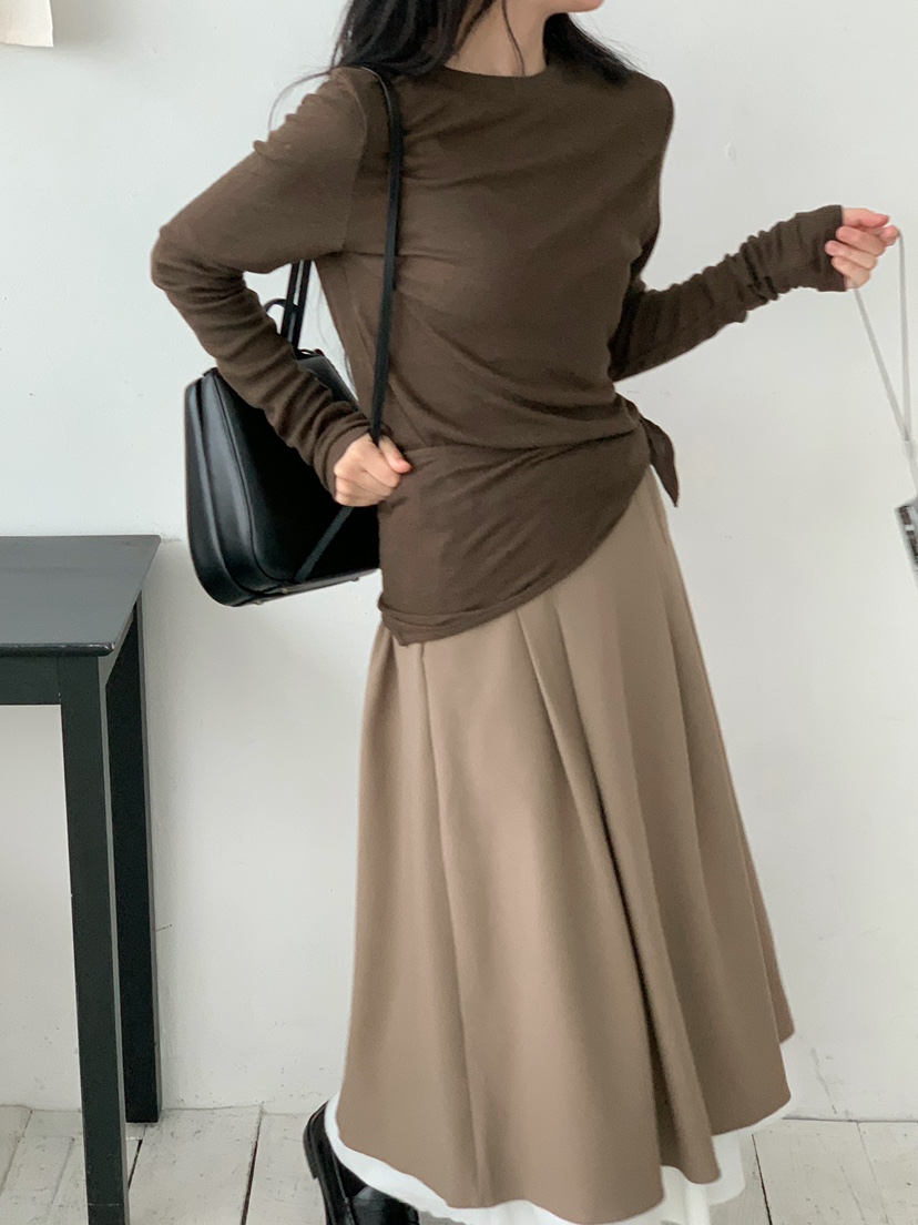 BEFORE SUNRISE東大門㊣代購女士新品真品25秋冬長袖T恤華夫格BEFORE SUNRISE長袖T恤