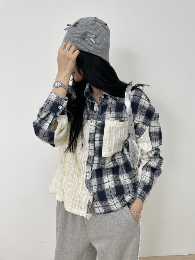 MILLIMETER韓國直郵㊣女裝新款職業真品時尚襯衫蕾絲衫格子MILLIMETER/MGML襯衫/蕾絲衫