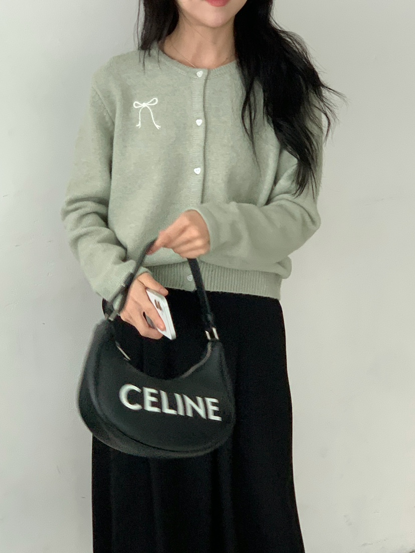 BEFORE SUNRISE東大門㊣實拍女士新品25秋冬毛衣蝴蝶結開衫BEFORE SUNRISE毛衣