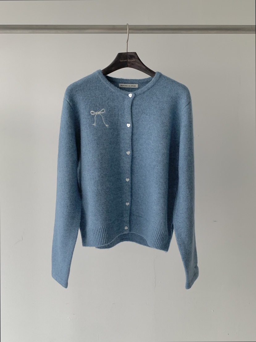 BEFORE SUNRISE東大門㊣實拍女士新品25秋冬毛衣蝴蝶結開衫BEFORE SUNRISE毛衣