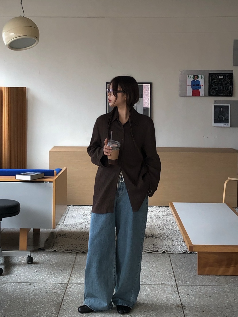 ONDO-P東大門㊣直郵女裝新款休閑人氣熱賣襯衫蕾絲衫含腰帶ONDO-P襯衫/蕾絲衫