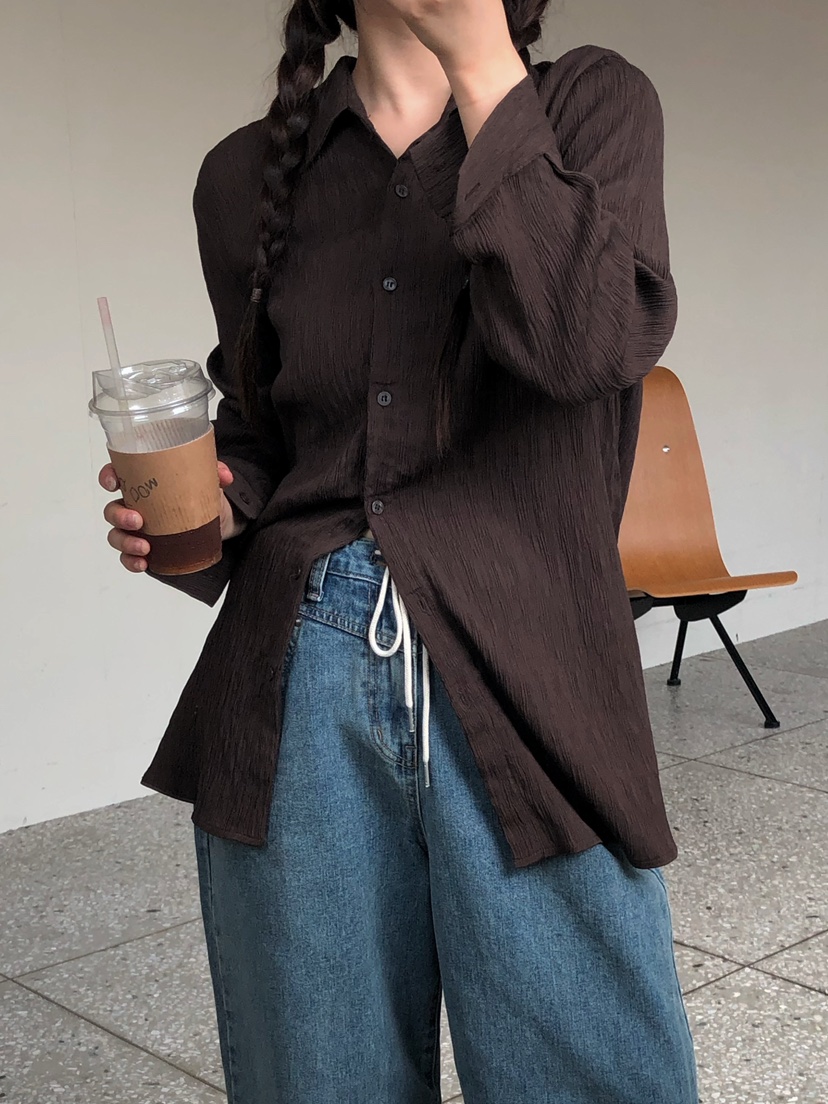 ONDO-P東大門㊣直郵女裝新款休閑人氣熱賣襯衫蕾絲衫含腰帶ONDO-P襯衫/蕾絲衫