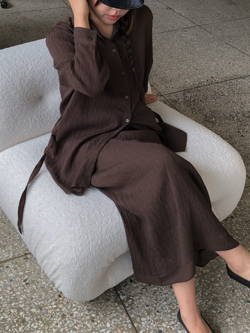 ONDO-P東大門㊣直郵女裝新款休閑人氣熱賣襯衫蕾絲衫含腰帶ONDO-P襯衫/蕾絲衫