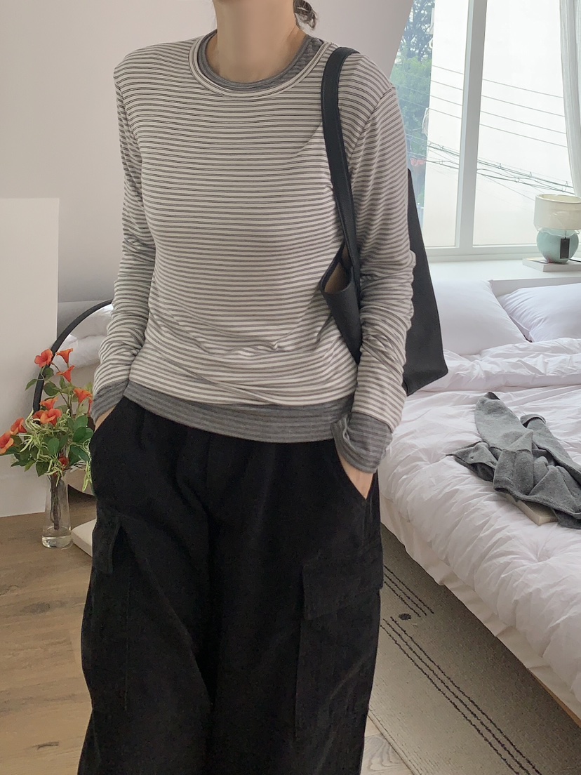 FORMSTUDIO東大門㊣直郵女士新品25秋冬熱賣時尚長袖T恤圓領FORMSTUDIO長袖T恤