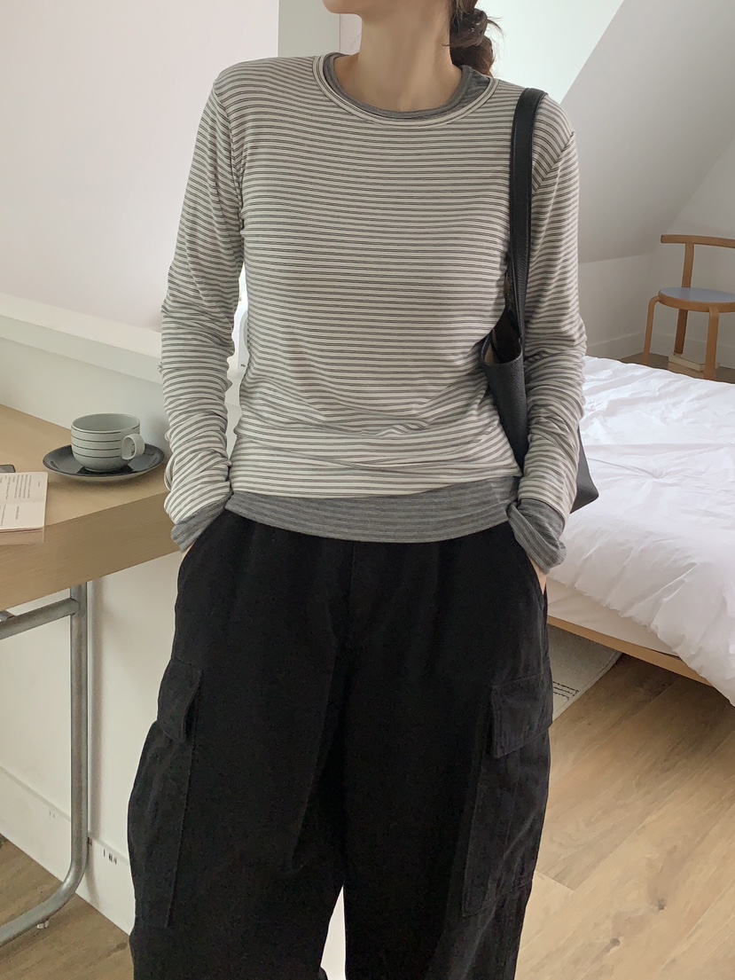 FORMSTUDIO東大門㊣直郵女士新品25秋冬熱賣時尚長袖T恤圓領FORMSTUDIO長袖T恤
