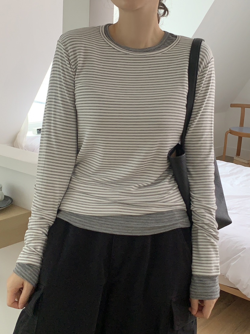 FORMSTUDIO東大門㊣直郵女士新品25秋冬熱賣時尚長袖T恤圓領FORMSTUDIO長袖T恤