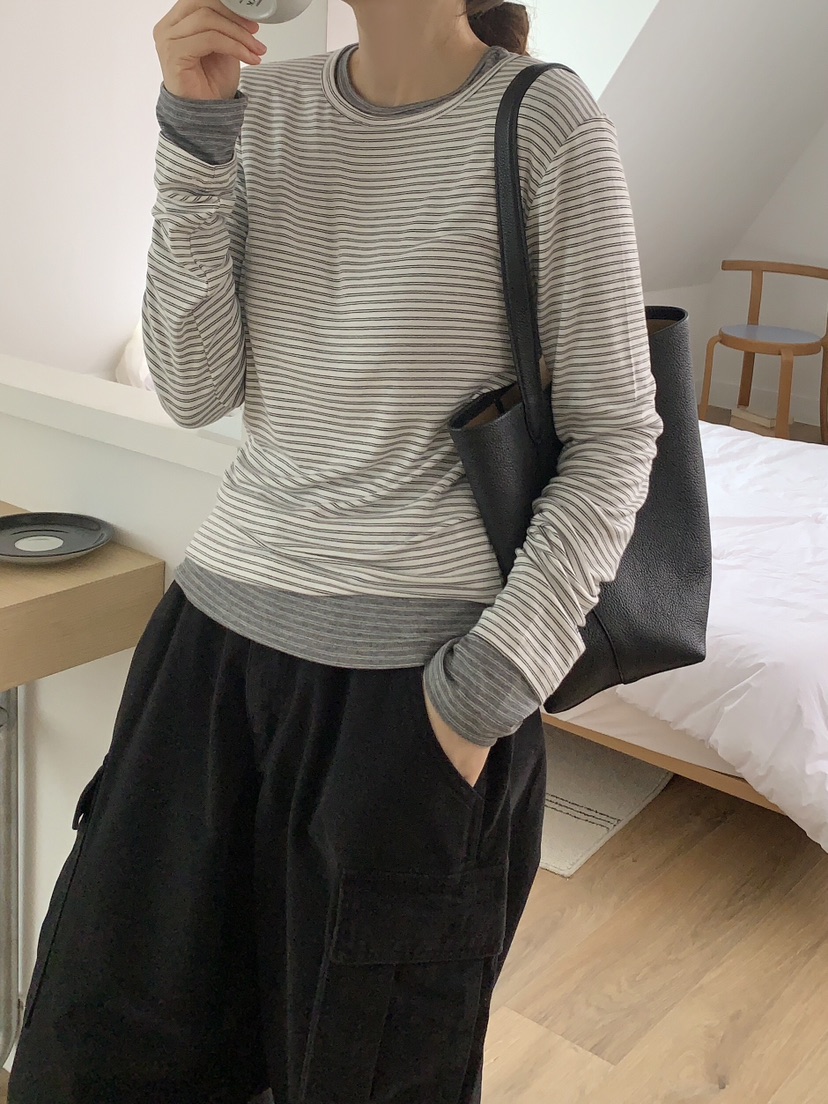 FORMSTUDIO東大門㊣直郵女士新品25秋冬熱賣時尚長袖T恤圓領FORMSTUDIO長袖T恤