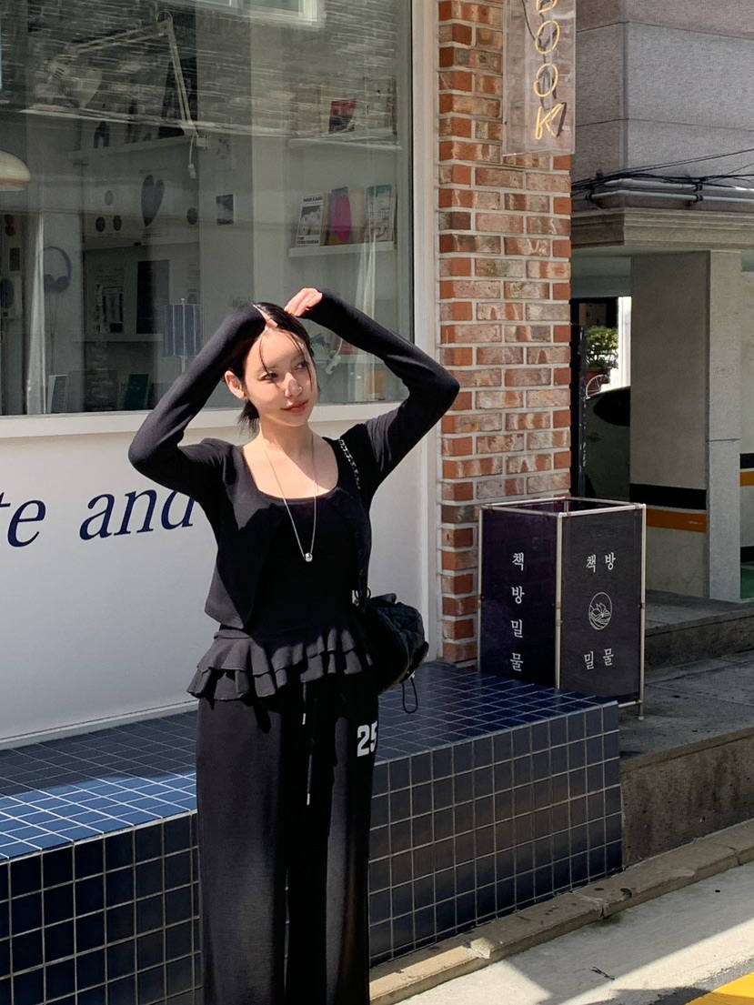 REVE CITE-L東大門㊣實拍女士新品休閑時尚熱賣套裝套裝開衫REVE CITE套裝圖色2