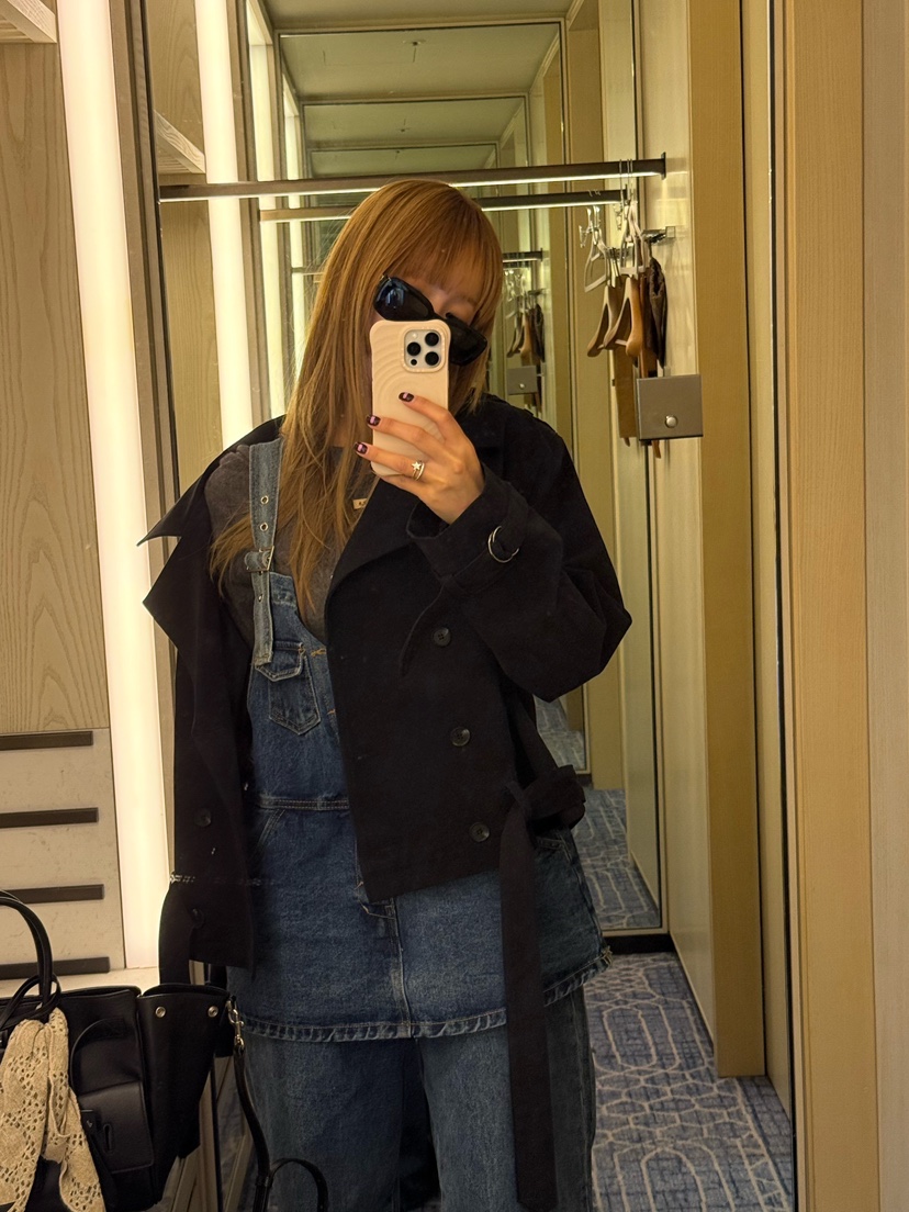 ZEROZERO東大門㊣代購女士新品真品推薦時尚夾克含腰帶雙層ZEROZERO夾克
