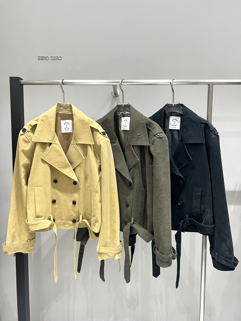 ZEROZERO東大門㊣代購女士新品真品推薦時尚夾克含腰帶雙層ZEROZERO夾克