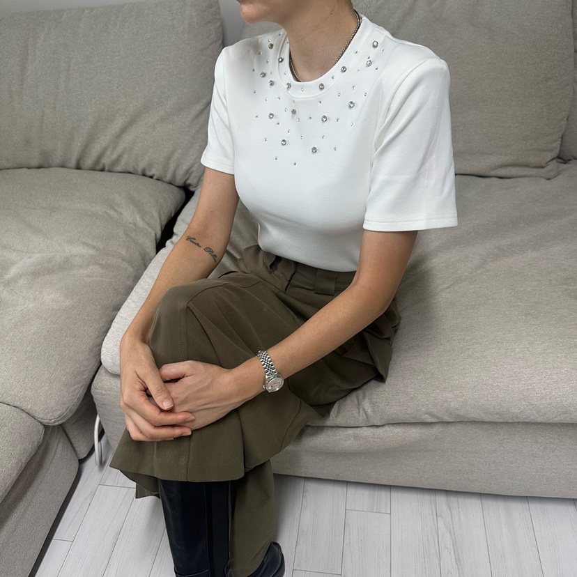 SOUIT韓國代購㊣女士新款職業熱賣時尚人氣休閑推薦襯衫蕾絲衫SOUIT by mabel-L襯衫/蕾絲衫