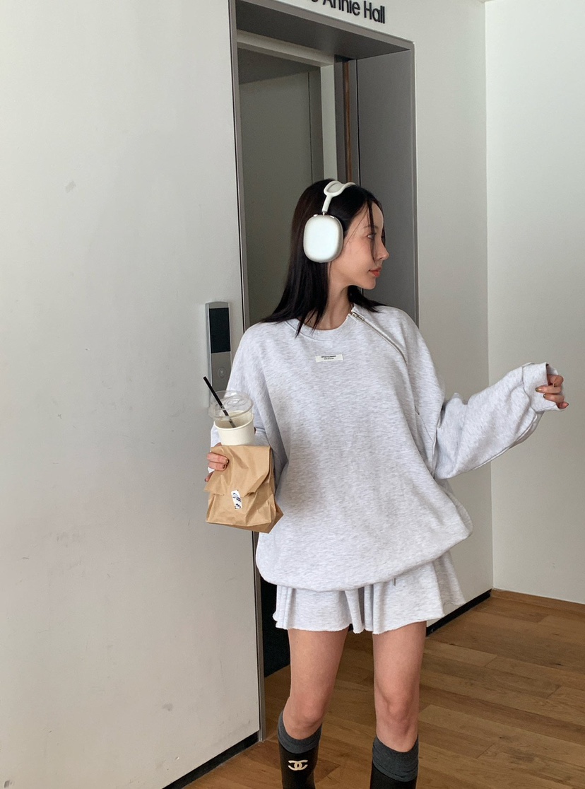 REVE CITE-L東大門㊣實拍女士新品人氣推薦25秋冬衛衣拉鏈REVE CITE衛衣