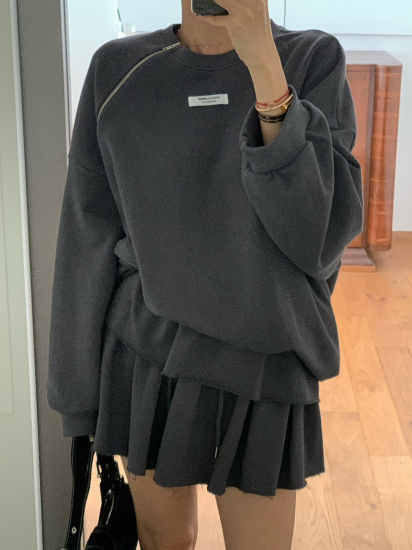 REVE CITE-L東大門㊣實拍女士新品人氣推薦25秋冬衛衣拉鏈REVE CITE衛衣圖色1