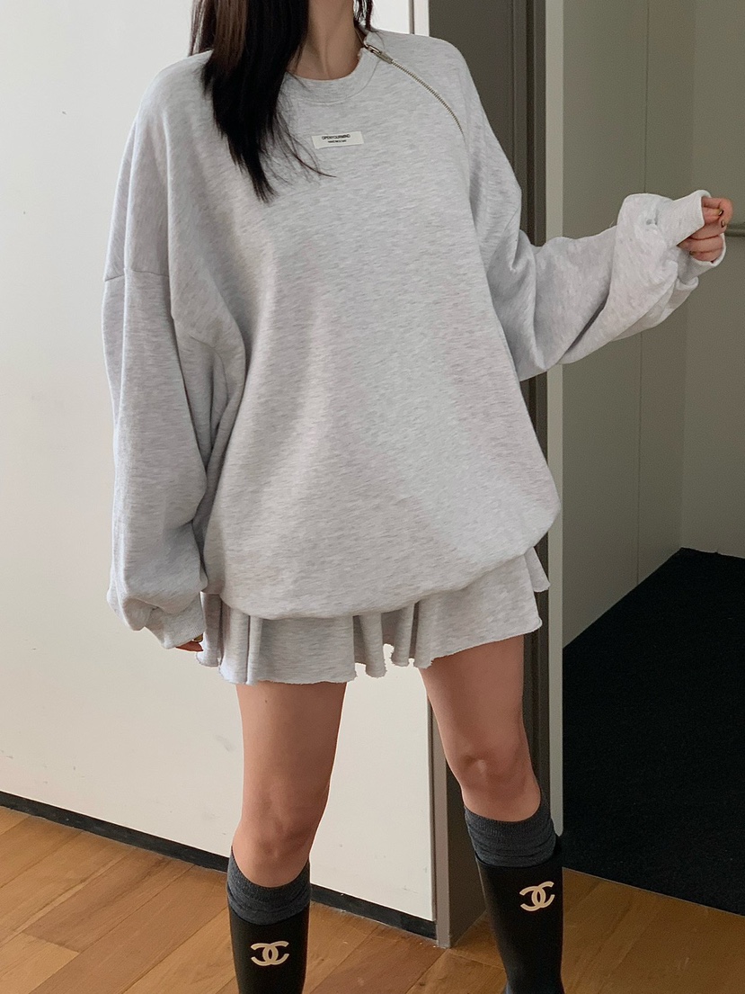 REVE CITE-L東大門㊣實拍女士新品人氣推薦25秋冬衛衣拉鏈REVE CITE衛衣圖色2