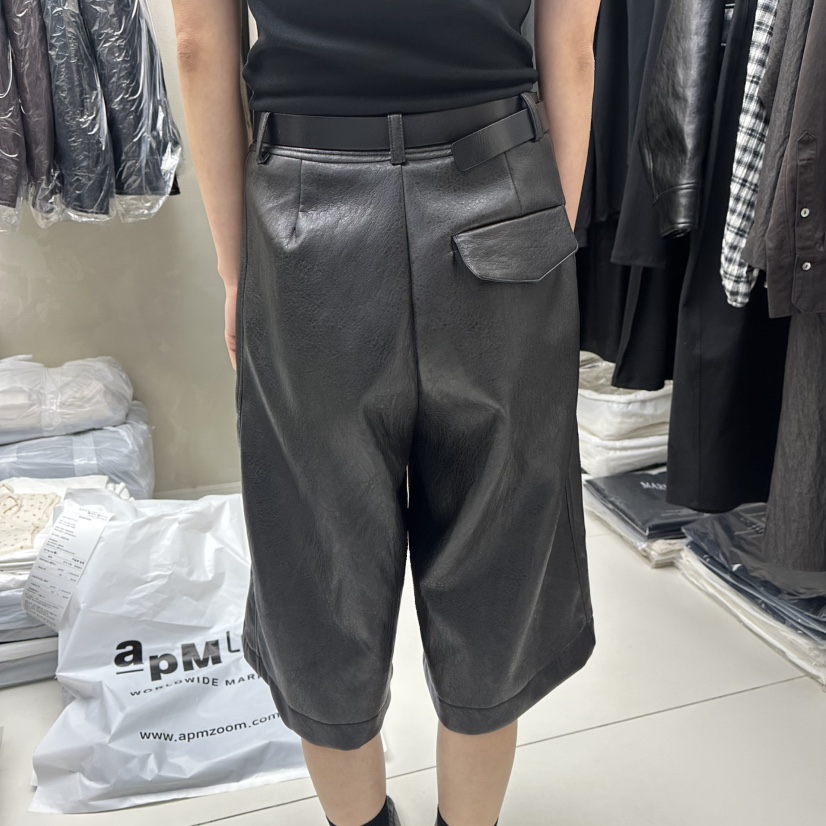 MARINER東大門㊣實拍女裝新品25秋冬休閑人氣短褲不含腰帶皮革MARINER短褲