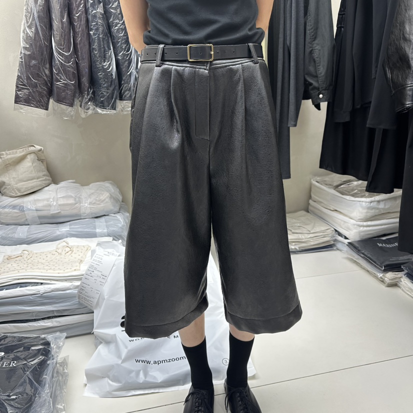 MARINER東大門㊣實拍女裝新品25秋冬休閑人氣短褲不含腰帶皮革MARINER短褲