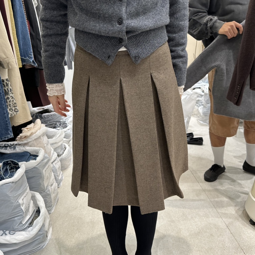 GRACIA東大門㊣直郵女裝新款25秋冬休閑職業真品短裙百褶羊毛GRACIA短裙