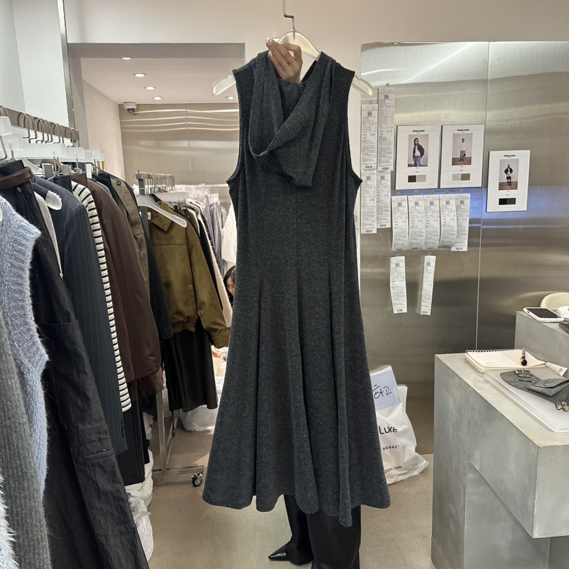 WEARABLE-L東大門㊣直郵女士新品時尚25秋冬連衣裙連帽衫羊毛WEARABLE連衣裙