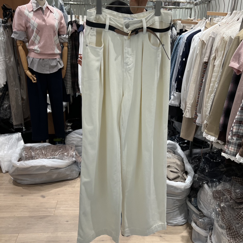 OGI東大門㊣直郵女裝新品人氣休閑真品職業牛仔褲不含腰帶長款FLat OGI牛仔褲圖色2
