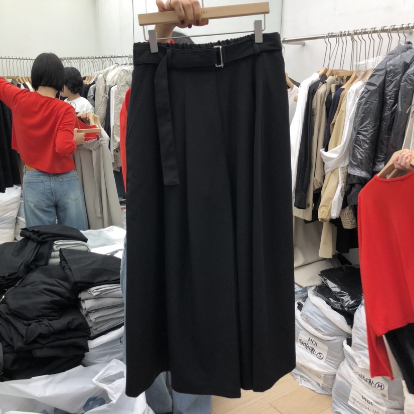 MOI-A韓國代購㊣女裝新品推薦熱賣時尚半身裙中短裙喇叭腰帶MOI-A半身裙/中短裙圖色2