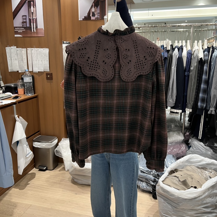 OGI韓國代購㊣女士新品推薦職業真品人氣25秋冬熱賣襯衫蕾絲衫FLat OGI襯衫/蕾絲衫
