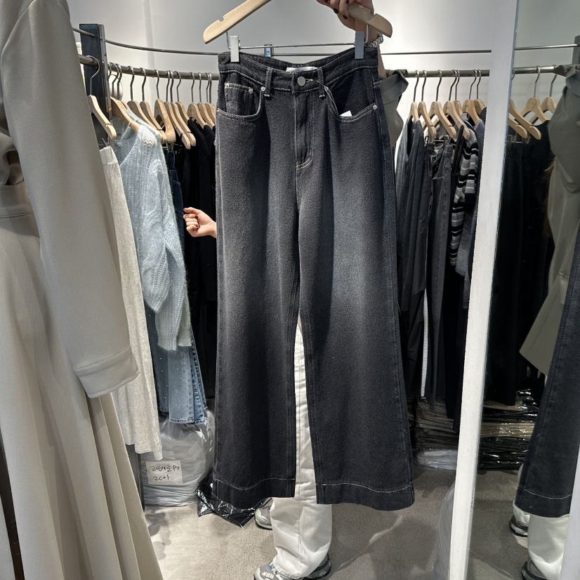 HABLE韓國代購㊣女裝新款時尚真品休閑熱賣人氣牛仔褲華夫格HABLE牛仔褲圖色2