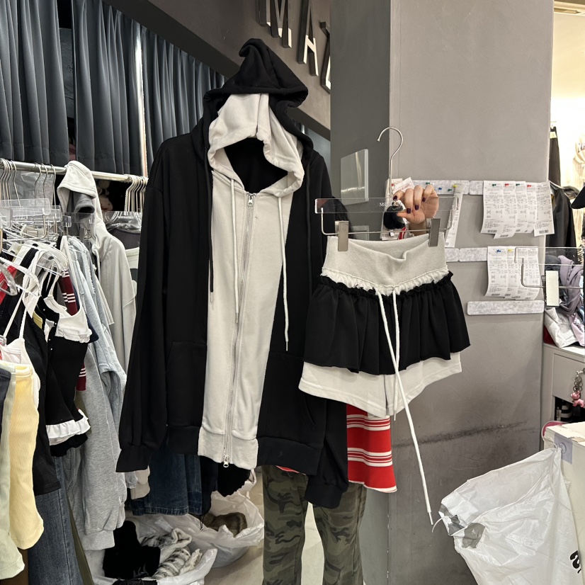 MOMAZU韓國代購㊣女裝新品熱賣休閑人氣套裝兩件套套裝兜帽MOMAZU套裝圖色2