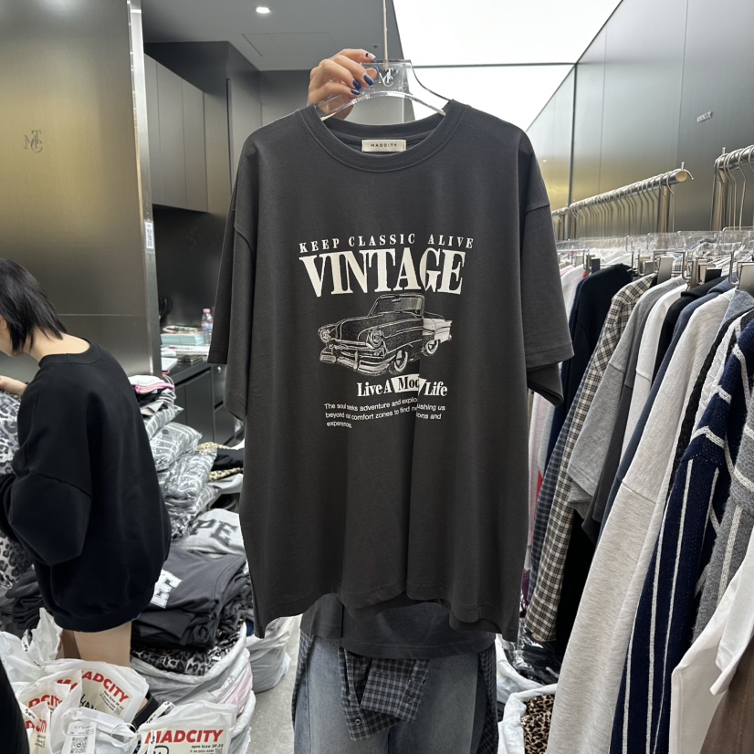 MADCITY韓國代購㊣女士新品25秋冬人氣熱賣推薦職業休閑T恤MADCITYT恤圖色2