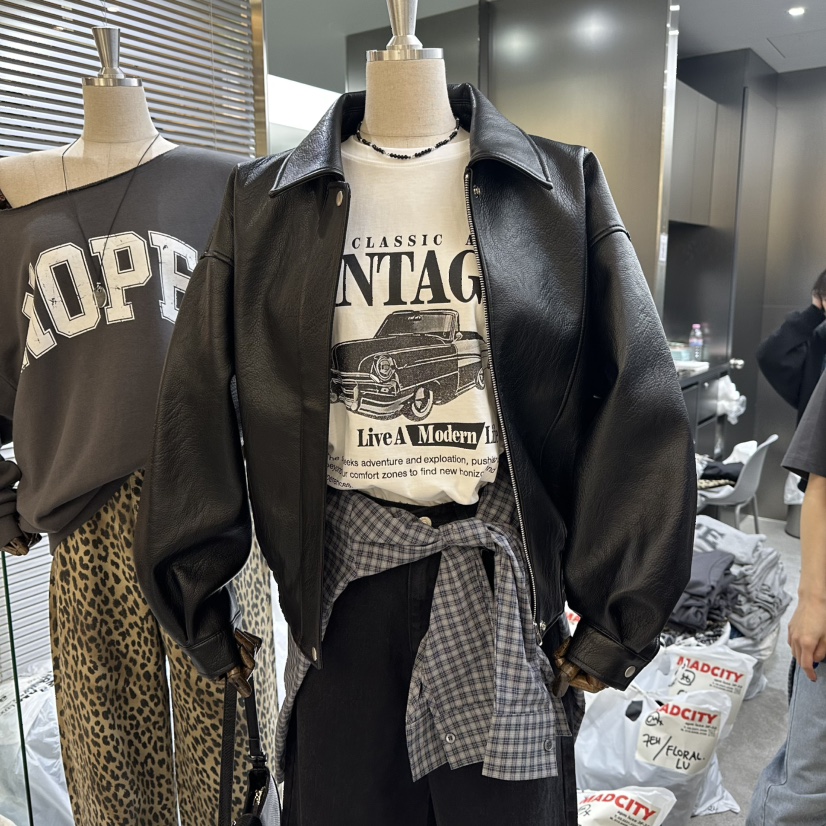 MADCITY東大門㊣直郵女裝新款職業時尚25秋冬人氣推薦夾克皮革MADCITY夾克