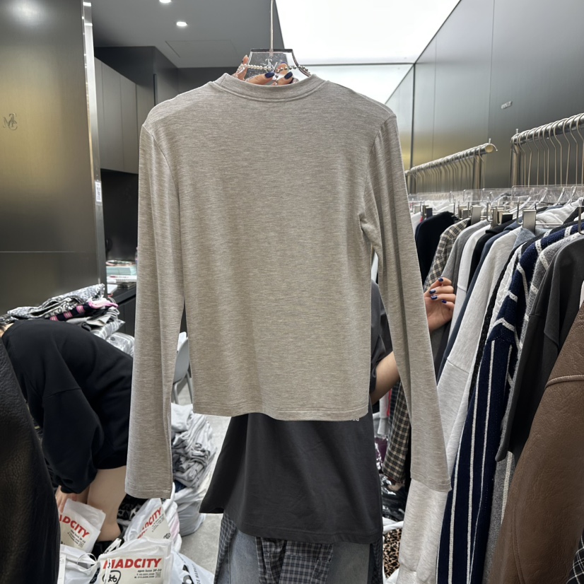 MADCITY韓國直郵㊣女裝新品人氣推薦真品職業熱賣長袖T恤天絲MADCITY長袖T恤