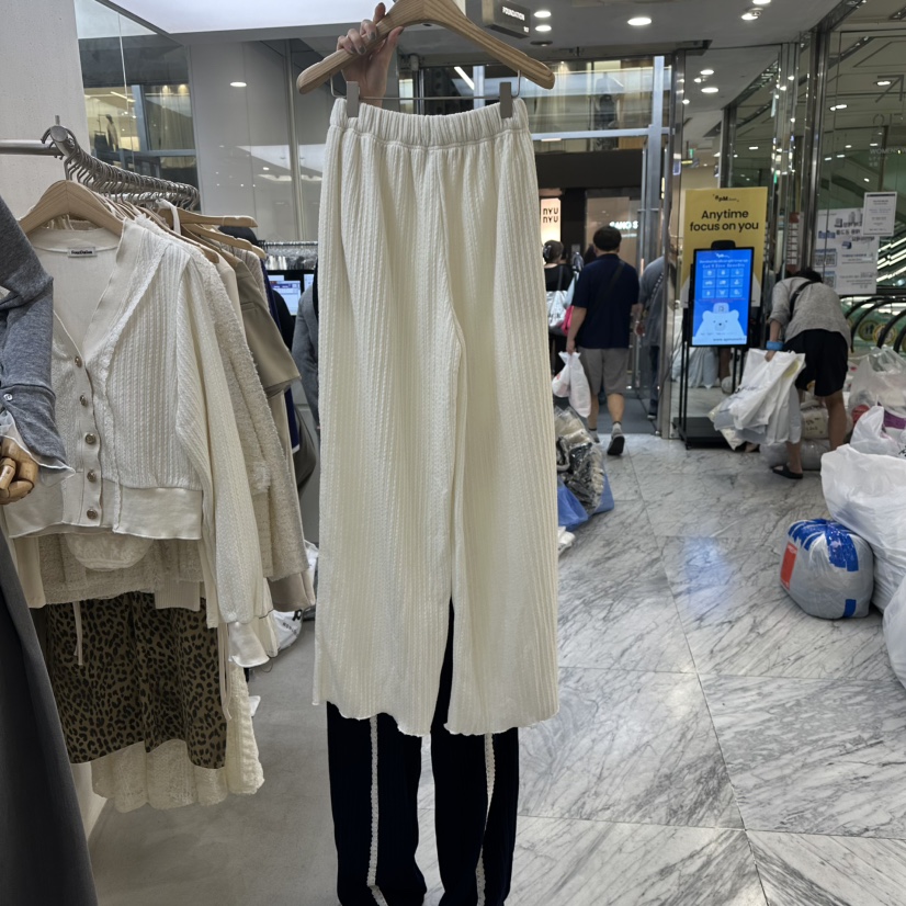 FOUNDATION韓國代購㊣女士新品職業休閑真品25秋冬休閑褲蕾絲FOUNDATION休閑褲