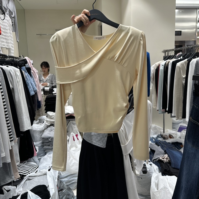 MONOPOLY韓國代購㊣女士新品推薦人氣休閑時尚熱賣25秋冬長袖T恤MONO_POLY長袖T恤圖色2