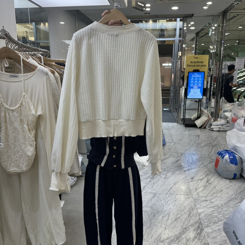 FOUNDATION韓國代購㊣女士新品時尚真品25秋冬衛衣拉鏈蕾絲FOUNDATION衛衣