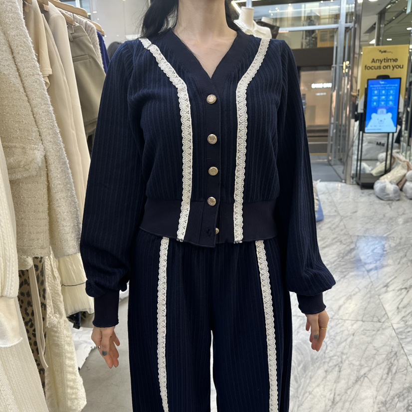 FOUNDATION韓國代購㊣女士新品時尚真品25秋冬衛衣拉鏈蕾絲FOUNDATION衛衣圖色2