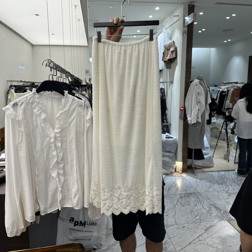 MOANA東大門㊣代購女士新品職業熱賣休閑推薦真品25秋冬長裙蕾絲MOANA長裙