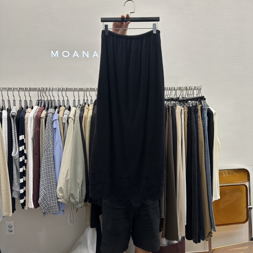 MOANA東大門㊣代購女士新品職業熱賣休閑推薦真品25秋冬長裙蕾絲MOANA長裙圖色2