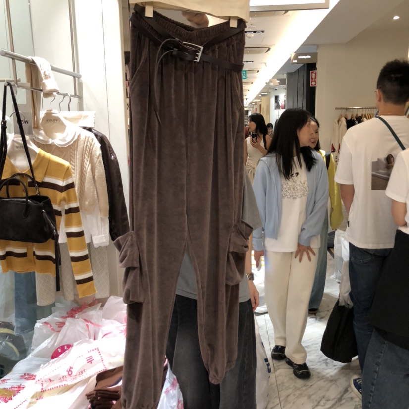 BY FLOW東大門㊣直郵女士新款休閑25秋冬推薦職業休閑褲絲絨BY FLOW休閑褲圖色3