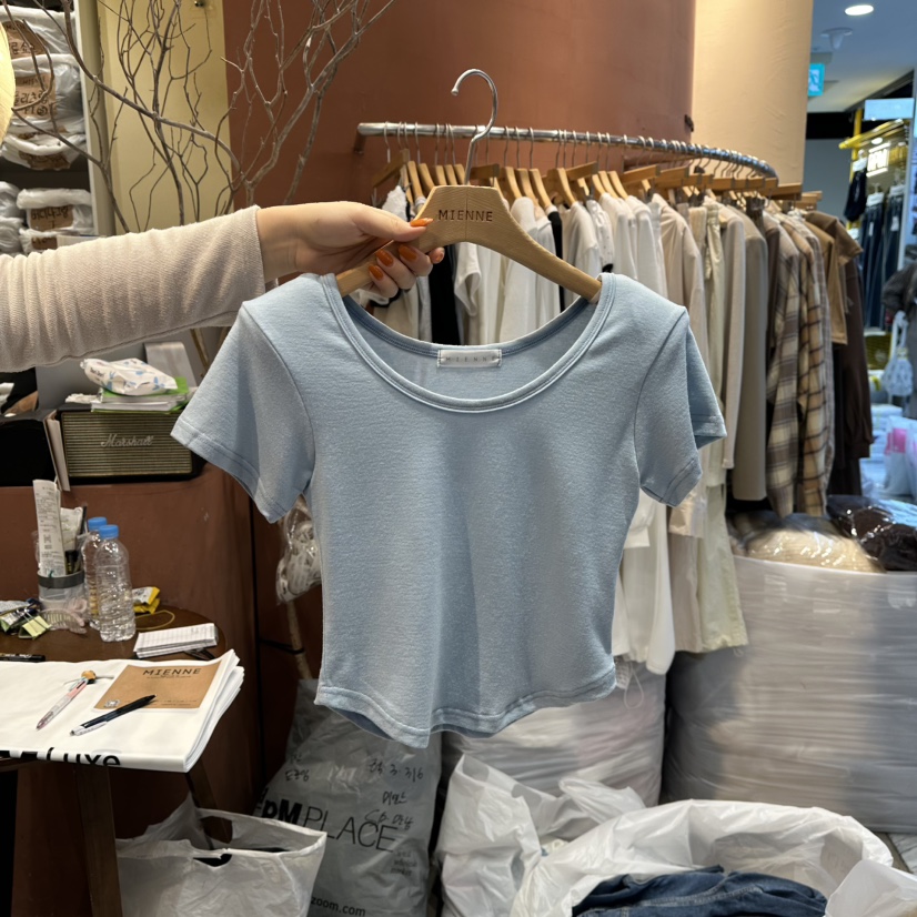 MIENNE東大門㊣直郵女士新品熱賣25秋冬職業時尚人氣休閑T恤MIENNET恤圖色2