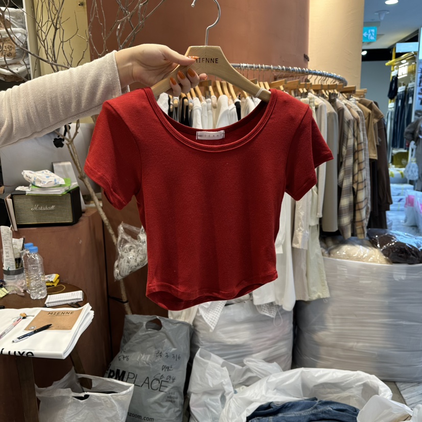 MIENNE東大門㊣直郵女士新品熱賣25秋冬職業時尚人氣休閑T恤MIENNET恤圖色3