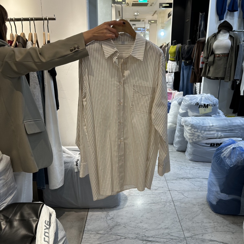 HABLE東大門㊣實拍女士新品人氣休閑25秋冬時尚推薦襯衫蕾絲衫HABLE襯衫/蕾絲衫圖色2