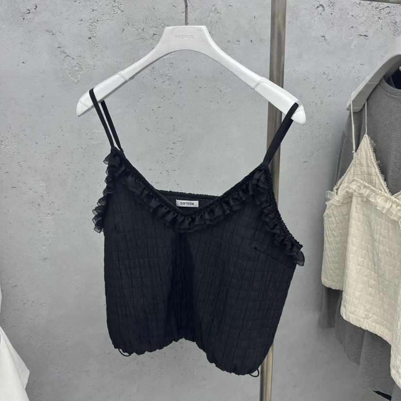 6PENCE-P東大門㊣代購女裝新品真品熱賣職業休閑吊帶背心絎縫SIXTEEN-6PENCE吊帶/背心圖色2