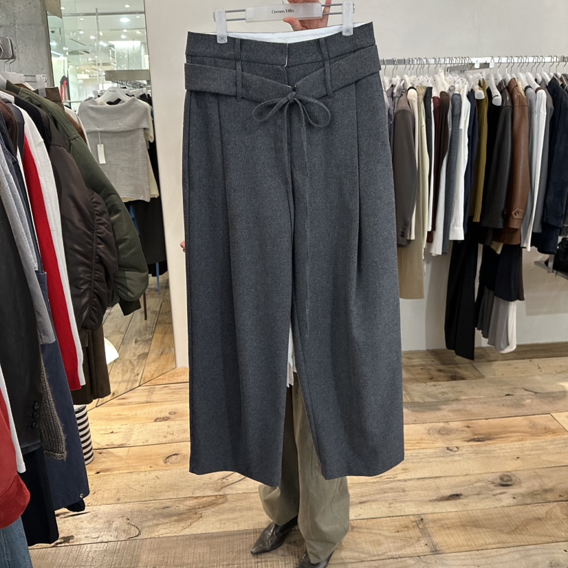CREAM VILLA東大門㊣直郵女士新品熱賣休閑褲含腰帶羊毛CREAMVILLA休閑褲圖色2