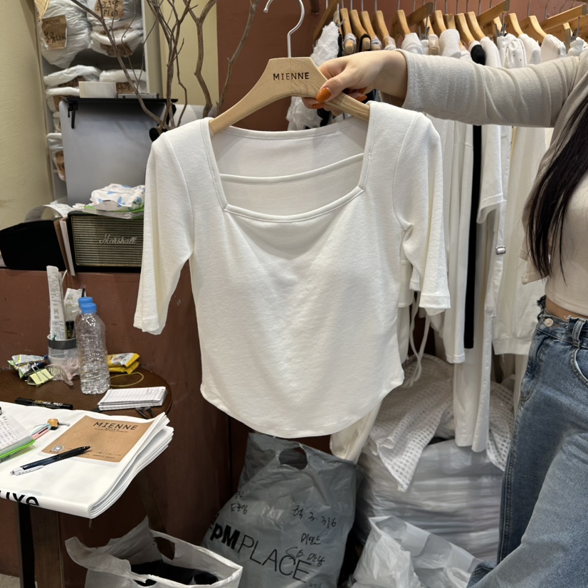 MIENNE韓國直郵㊣女士新款推薦休閑人氣真品職業熱賣時尚T恤MIENNET恤圖色1