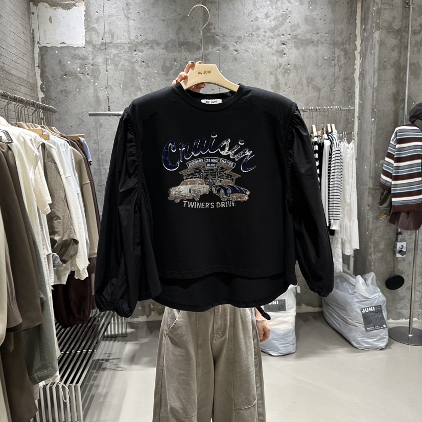 JUNI韓國代購㊣女士新款推薦休閑25秋冬熱賣時尚職業人氣衛衣my juni衛衣圖色3