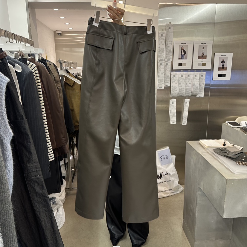 WEARABLE-L東大門㊣代購女士新款25秋冬推薦休閑休閑褲皮褲WEARABLE休閑褲