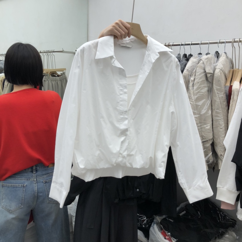 MOI-A韓國代購㊣女裝新款推薦25秋冬熱賣職業休閑襯衫蕾絲衫MOI-A襯衫/蕾絲衫